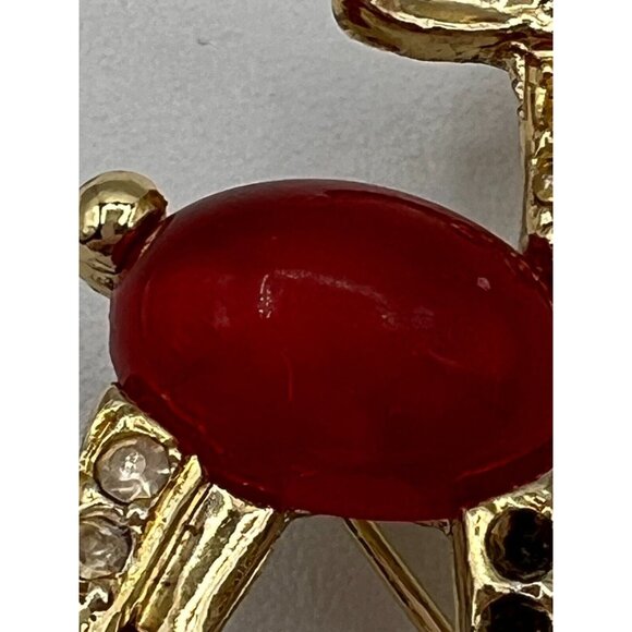 Jelly Belly Vintage Set of 2 Deer Brooches Pins Metal Rhinestones Unsigned - Picture 8 of 11